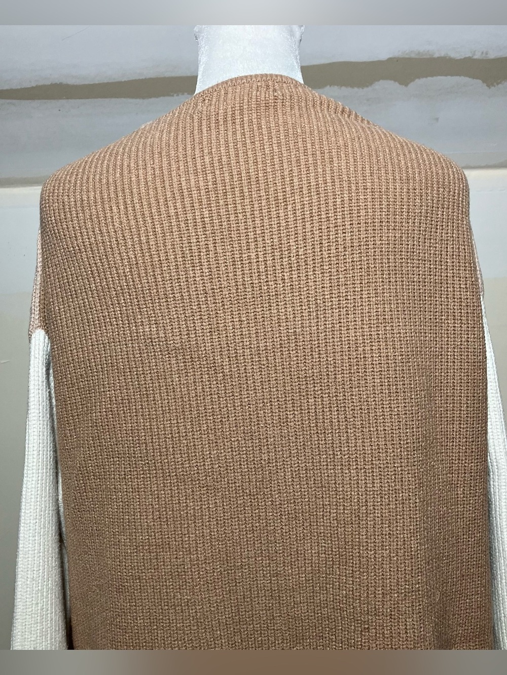 Impressions Beige Knit Open Front Cardigan Sweater Oversized Cozy size S/M - Picture 4 of 7